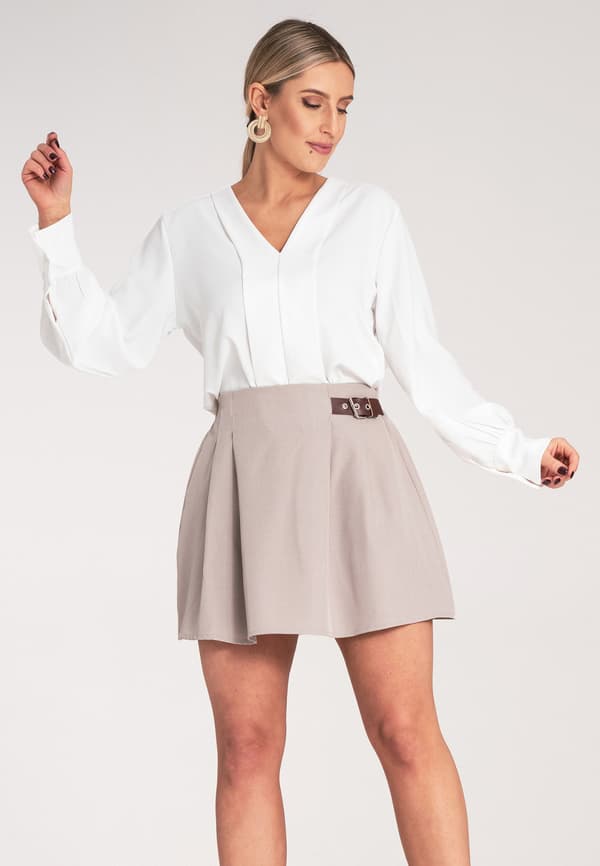 Kort kjol elegant beige strl S/M