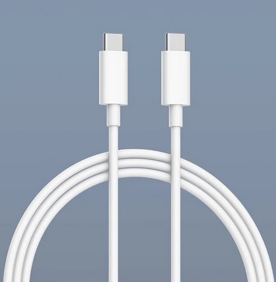 Kabel för Apple iPhone USB-C till USB-C Flätad 60W 1m Vit