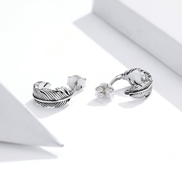Pendientes de plata Pendientes de plumas Pendientes de plata 925 Trusky