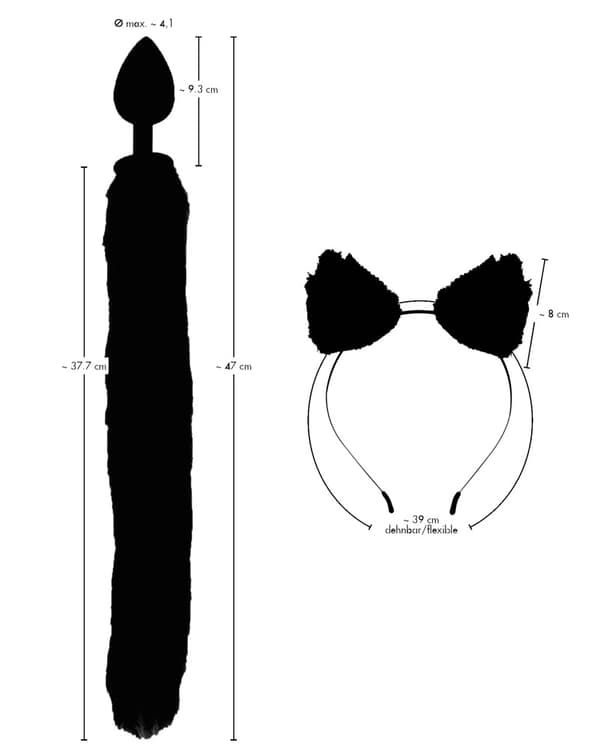Bad Kitty Furry Butt Plug og Katteører Sæt