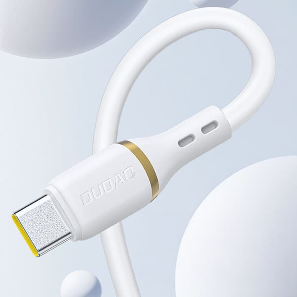 USB-A - iPhone Lightning-kabel med silikonfläta 30W 1m - vit