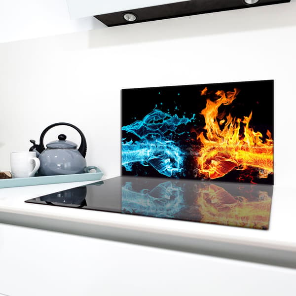 Skyddsplatta i glas för kamin 90x52 Fire