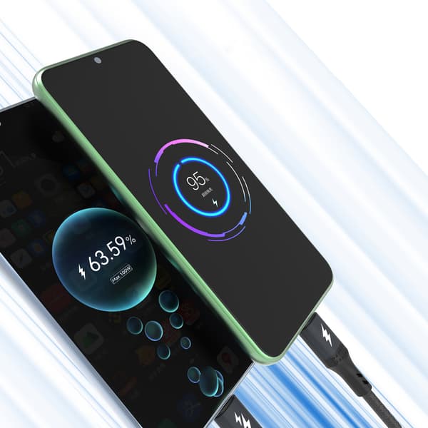 3in1-kaapeli 60W USB-A - MicroUSB USB-C iPhone Lightning 1.2m - musta