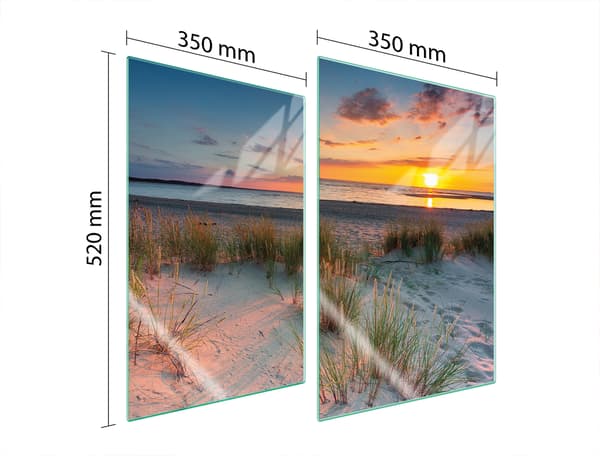 GLASSKYDDSPLATTA FÖR KÖK 2x35x52 BEACH