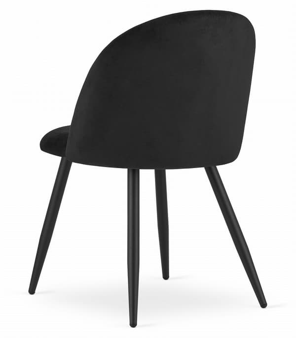 BELLO stol - sort fløjl / sorte ben x 2