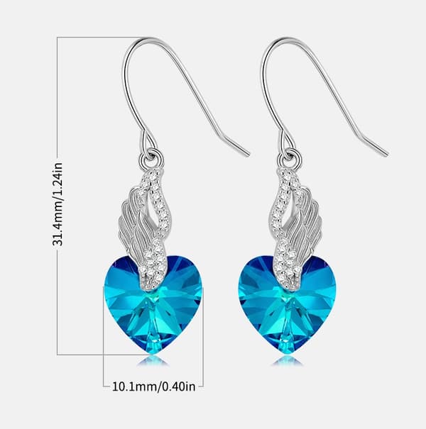 Pendientes de plata Pendientes de alas de corazón Plata 925