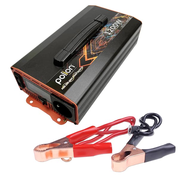 Bilkonverter 12V/230V 1200W ren sinus LCD-display