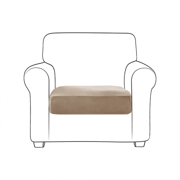 Sofasædebetræk, Velour, Beige, Kaffe med mælk 50-65cm