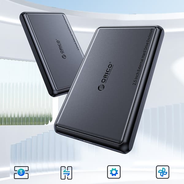 DDL25-C3 2,5'' HDD / SSD USB-C 5Gb/s kabinet - sort