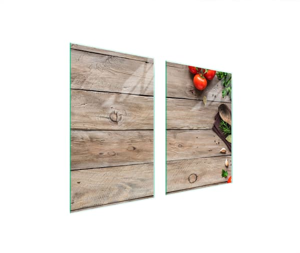 GLASSKYDDSPLÅT FÖR KÖK 65x52 TRÄ