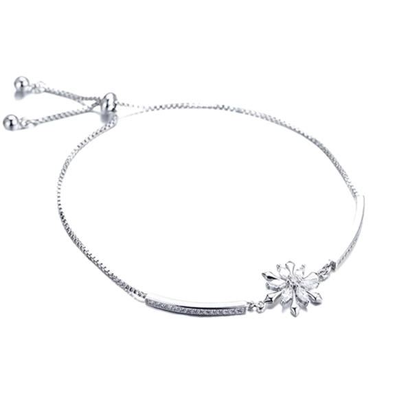 Kändisarmband Kristallblomma Silver 925