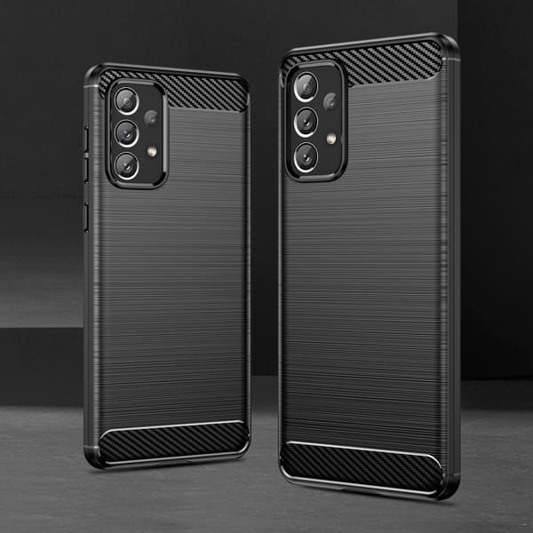 Fleksibelt cover til Samsung Galaxy A73 Carbon Cover - sort