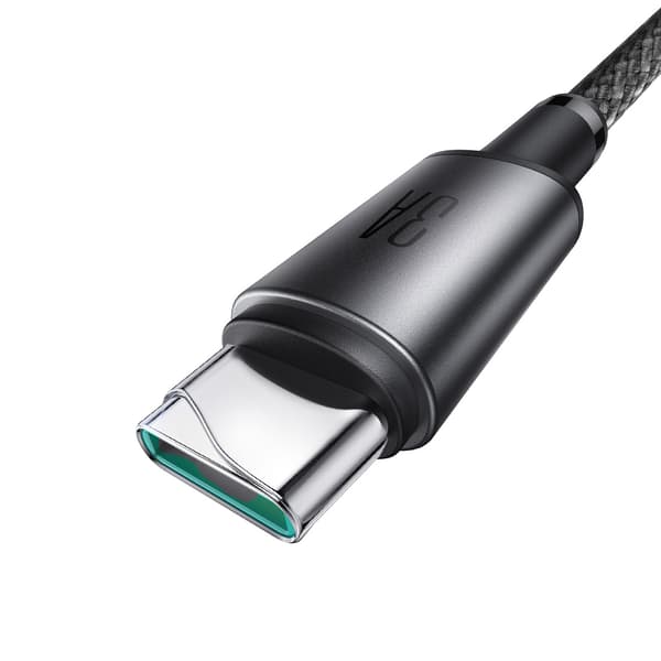 USB-A - USB-C kabel med organizer og magnetisk holder 1,2 m - grå