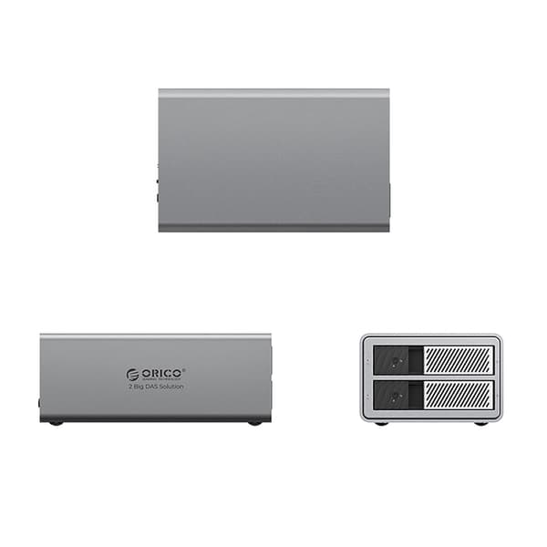 9828RU3 disk array med RAID-controller til 2 drev 2,5'' / 3,5'' SATA HDD / SSD - grå