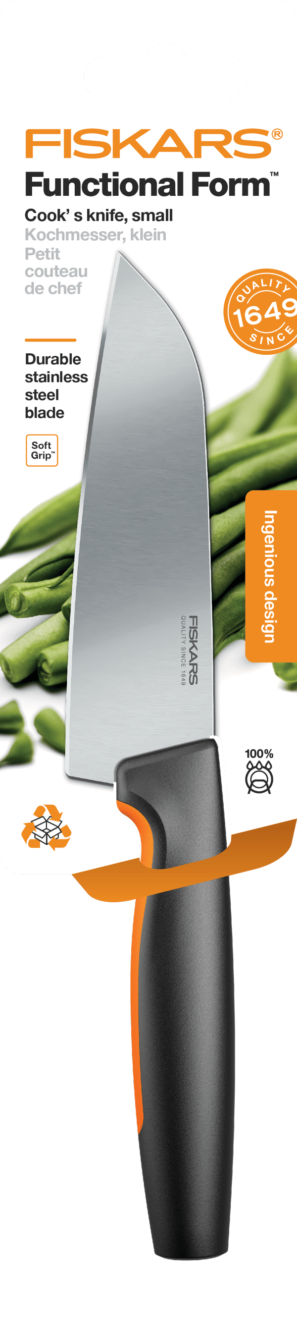 Fiskars Functional Form køkkenkniv til kød og grøntsager, lille, 12 cm