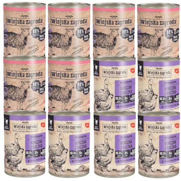 Landlig gård vådfoder til kat MIX af smage 12x400g