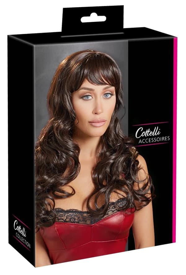 Cottelli ACCESSOIRES Mörkbrun Vågig Lång Peruk