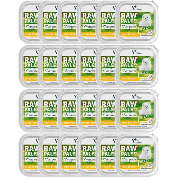 Våtfoder för valpar VetExpert Raw Paleo Kalkonpaté 24x150g