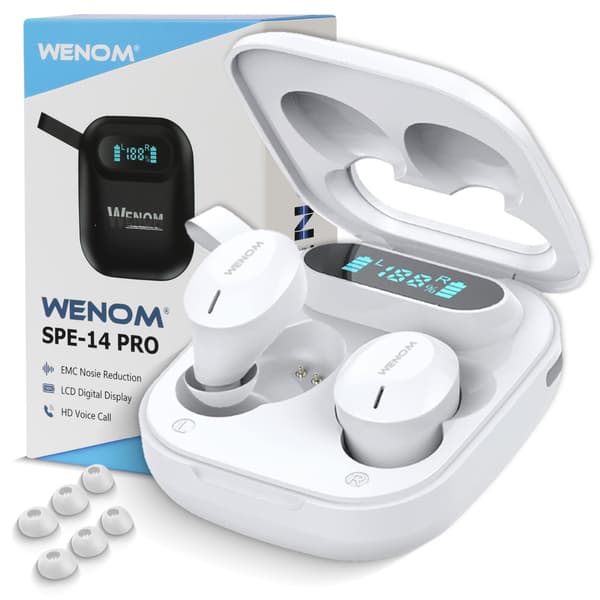 Wenom SPE-14 PRO BT 5.3 Trådløse Hovedtelefoner Bluetooth iOS Android Hvid