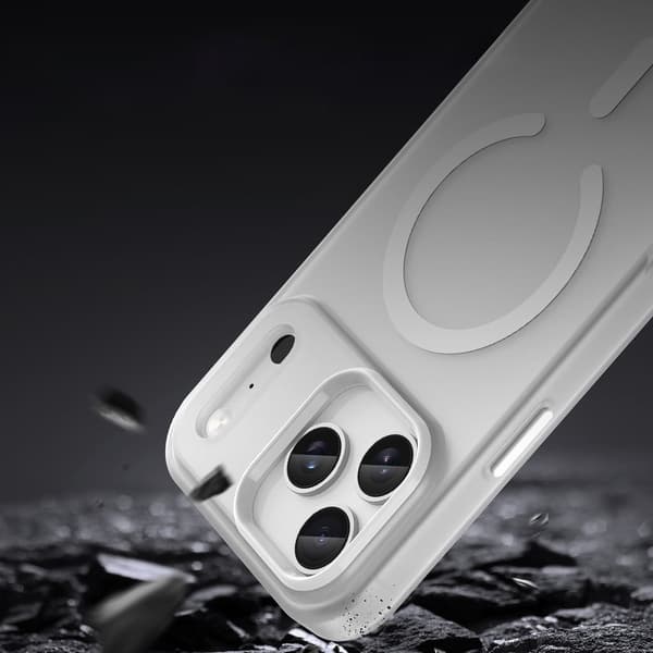 Magnetisk, slidstærkt MagSafe-cover til iPhone 17 Pro - Mat hvid