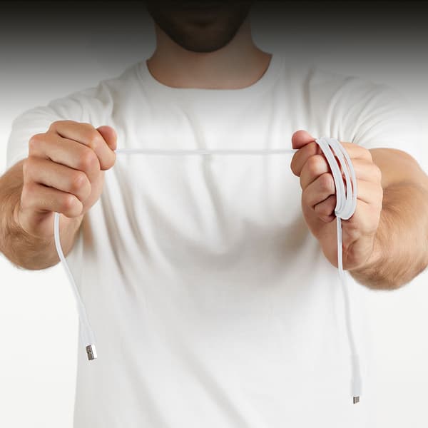 USB-A - USB-C -kaapeli 1,5 m - valkoinen