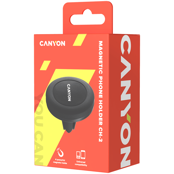 CANYON CH-2 Vent Magnetisk Telefonholder Sort