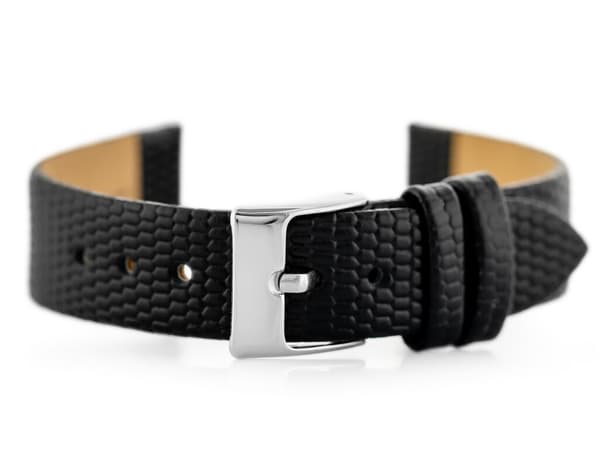 Læderrem til W107 ur - sort/diameter 20 mm