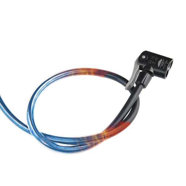 Cykelpumpe med trykmåler - sort og orange