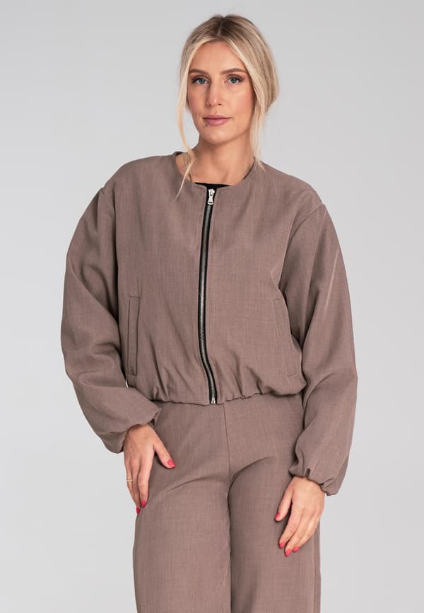 Elegant dambomberjacka brun størrelse S/M