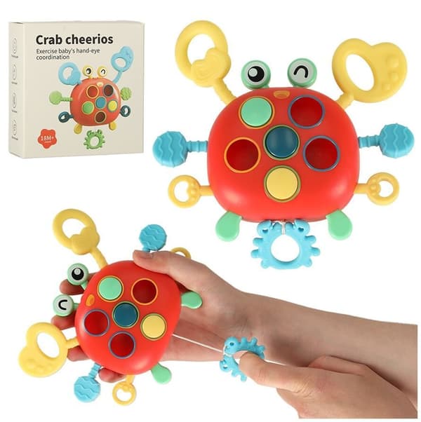 Lärleksak Crab Cheerios Sensorisk för barn 18M+
