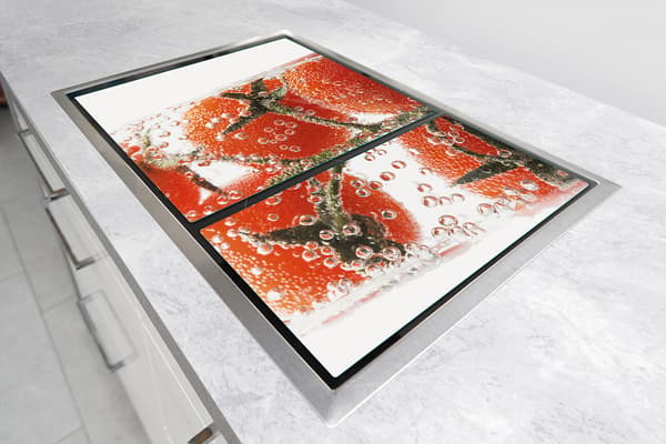 GLASBESKYTTELSESPLADE TIL KOMFUR 75x52 TOMAT