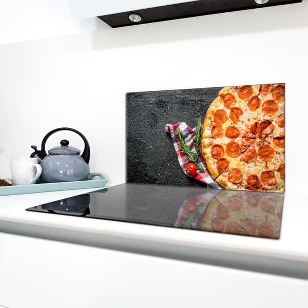 Lasinen suojalevy liedelle 90x52 Pizza