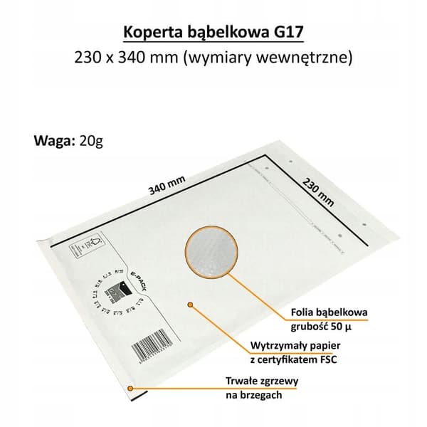 Bubbelkuvert G17 VITA E-PACK x 100 st