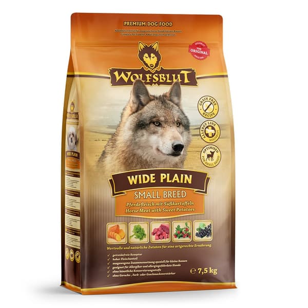 Tørfoder til hund WOLFSBLUT Wide Plain Small 7,5kg