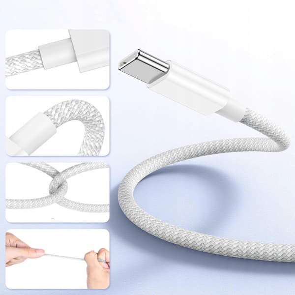 USB-C-USB-C KABEL STÆRKT KABEL TIL TELEFON COMPUTER 100W PD 200cm Koanni