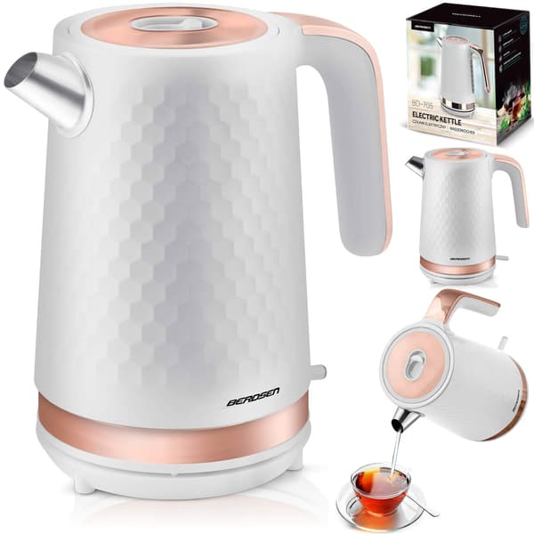 Vattenkokare 1,7l Berdsen BD-705 vit och koppar