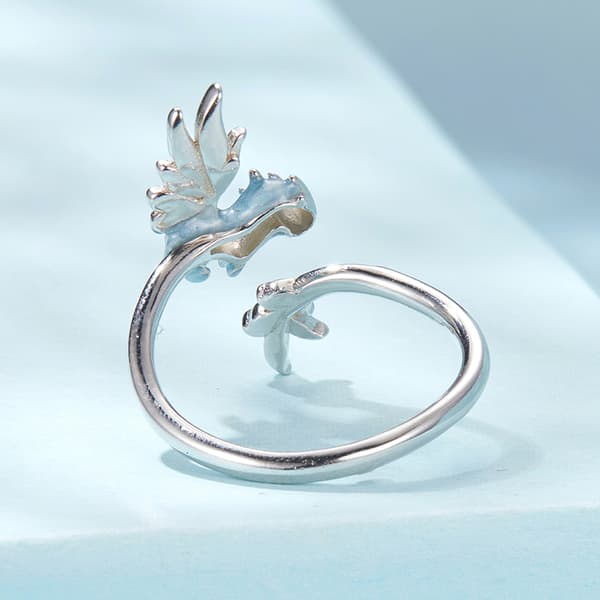 Silverring Justerbar Sagodrakring 925 Silver Trusky
