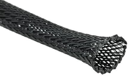 3/6 mm svart polyesterfläta, 1 MB