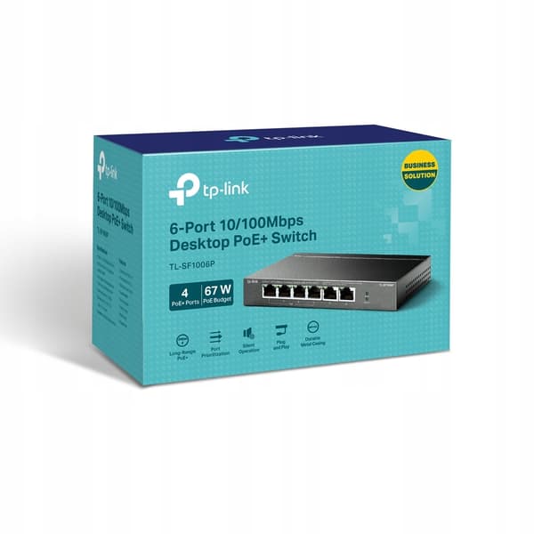 TP-Link TL-SF1006P ohanterad switch 6x10/100 4xPoE+