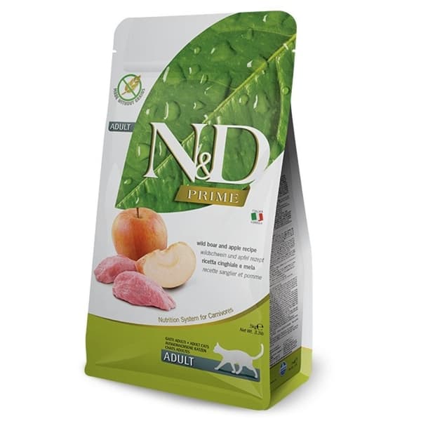 Farmina N&D prime cat wild boar and apple adult - tørfoder