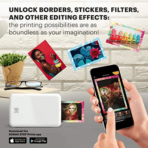 Kodak step Instant Mobile Photo printer Farvezink 2x3'' 1 ppm, Bluetooth, Hvid