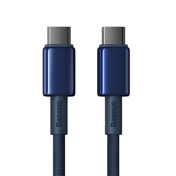 Volframguld USB-C-kabel - USB-C 100W 1m - Marinblå