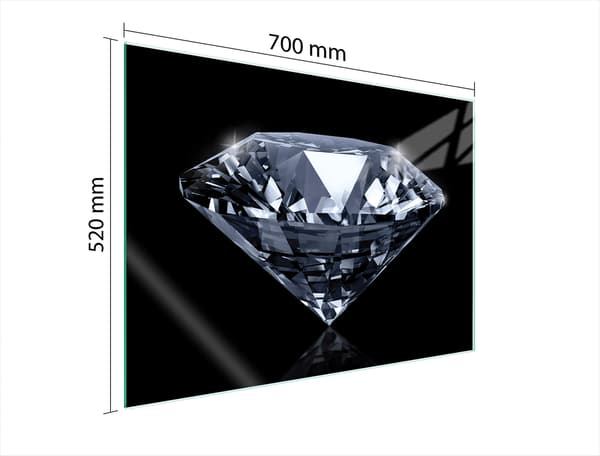 GLASSKYDDSPLÅT FÖR SPIS 70x52 DIAMANT