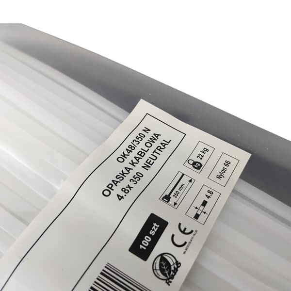 Buntbandstejp 4,8x350mm - 100st vit