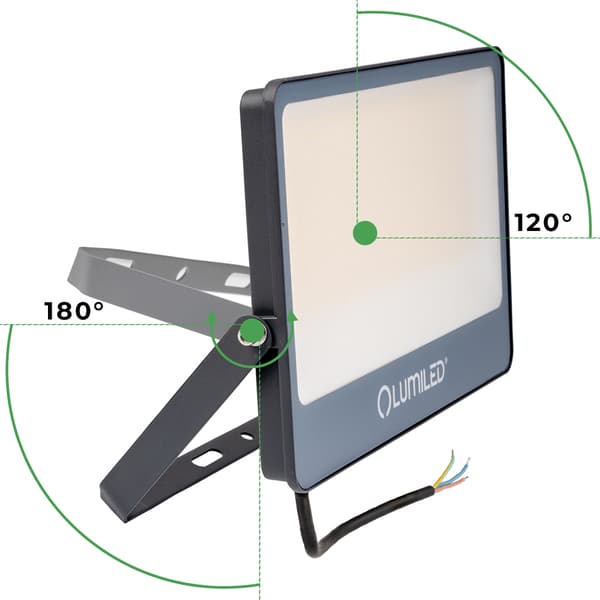 LED-projektor TRINOX 200W 22000lm CCT IP66 grå LUMILED