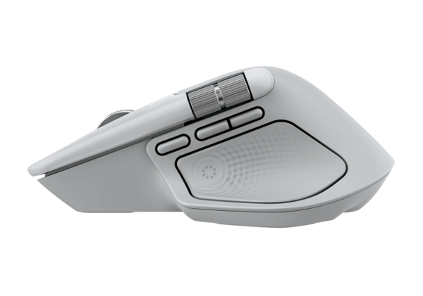 Logitech MX Master 4 för MAC trådlös mus RF trådlös + Bluetooth, 8000 DPI, vit silver
