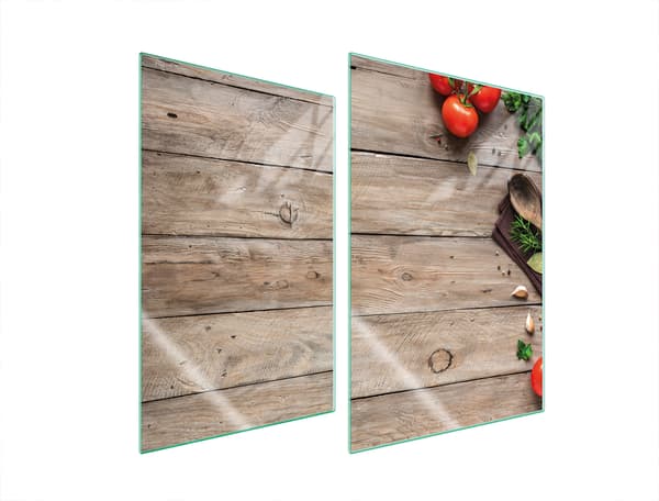 GLASBESKYTTELSESPLADE TIL KØKKEN 2x35x52 TRÆ