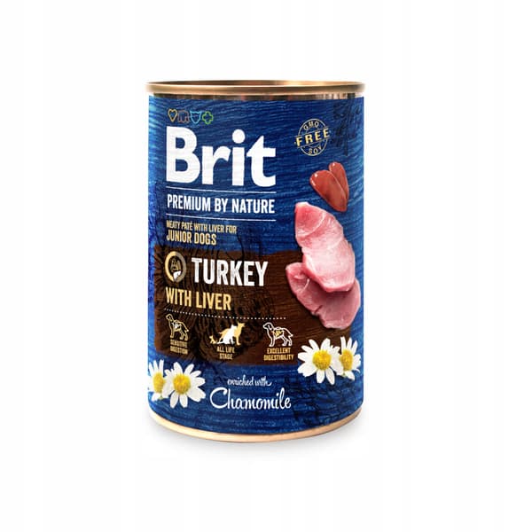 Brit Premium by Nature våtfoder för hundar kalkon 12x800g