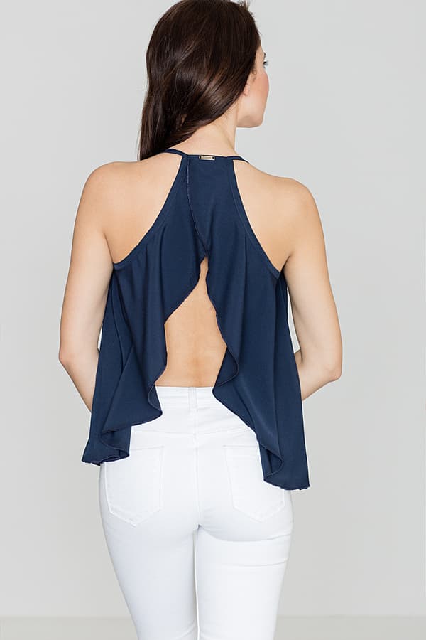 K392 marineblå bluse S/M