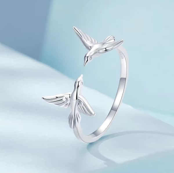 Anillo de plata Kingfisher Anillo ajustable Plata 925